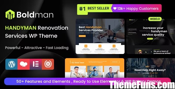 Boldman v6.3 – Handyman Renovation Services WordPress Theme + RTL