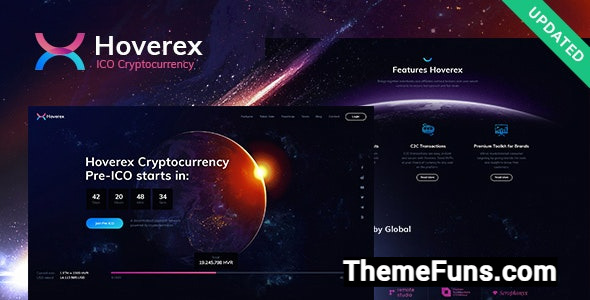 Hoverex v1.5.8 - Cryptocurrency & ICO WordPress Theme + Spanish