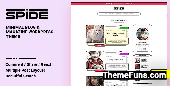 Spide v1.0.4 - Personal Blog & Magazine WordPress Theme